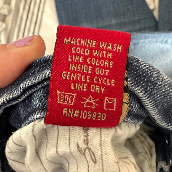 Vintage Seven7 Brand Boot Cut Jeans, Size 6 Factory Distressing Excellent - Picture 7 of 7